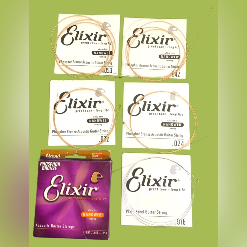 Elixir Phosphor Bronze 5/6 String Set – Light Gauge, Stored, EUC, Value-Priced - Picture 4 of 5